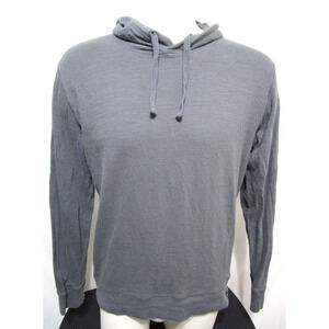 Faherty Gray Organic Cotton Mid Weight Slub Hoodie Shirt Men Sz L